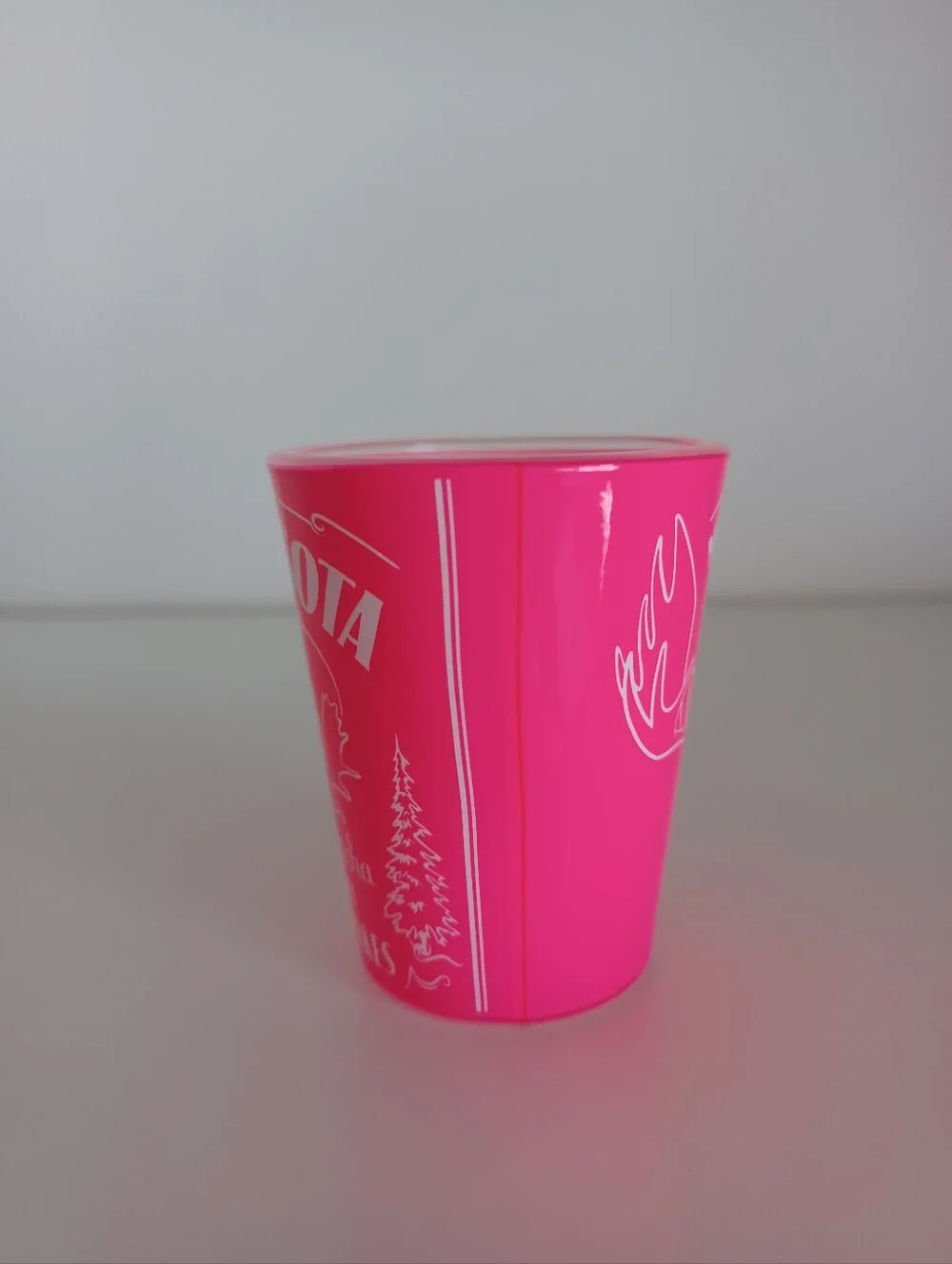 Minnesota You Betcha Pink White Shot Glass State‎ Barware Drinkware Collection